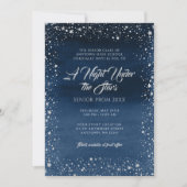 Een nacht onder de sterren Silver Navy Blue Prom Kaart (Voorkant)