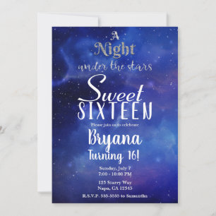 Een Nacht Onder de Sterren Sterrenhemel Sweet 16 F Kaart
