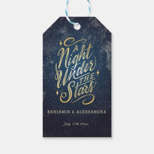 Een nacht onder het Stars Gift Label Cadeaulabel (Voorkant)