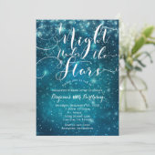 EEN NACHT ONDER STARS Starry Light Blue Sky Kaart (Staand voorkant)