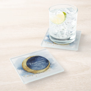 Een Nacht Onder Sterren Hemels Blauw Maan Glazen Onderzetter