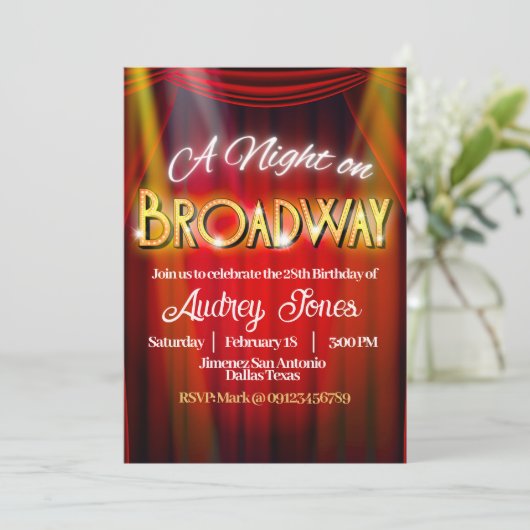 Een nacht op Broadway Kaart (Staand voorkant)