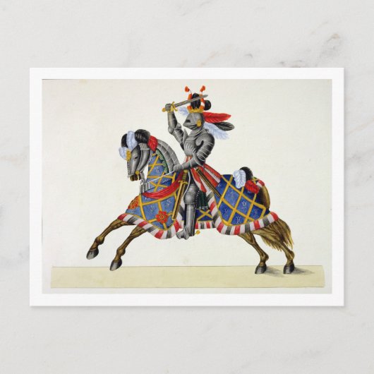 Een nacht op een toernooi, bord uit 'Een geschiede Briefkaart (Voorkant)