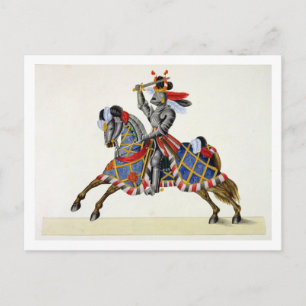 Een nacht op een toernooi, bord uit 'Een geschiede Briefkaart