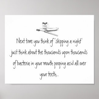 Een nacht penselen van tandheelkundig Poster overs