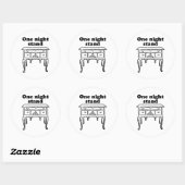 EÉN NACHT STAND RONDE STICKER (Vel)
