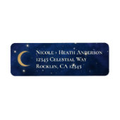 Een nacht tussen de sterren hemelse hemel bruiloft etiket (Voorkant)