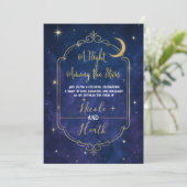 Een nacht tussen de sterren hemelse hemel bruiloft kaart (Staand voorkant)