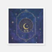 Een nacht tussen de sterren hemelse hemel bruiloft servet (Voorkant)