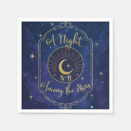 Een nacht tussen de sterren hemelse hemel bruiloft servet