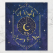 Een nacht tussen de sterren hemelse hemel bruiloft wijn etiket (Enkel label)