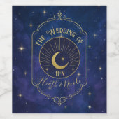 Een nacht tussen de sterren hemelse hemel bruiloft wijn etiket (Enkel label)