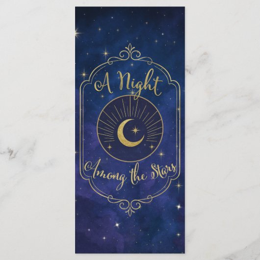Een nacht tussen de sterren hemelse hemel menu (Achterkant)