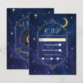 Een nacht tussen de sterren hemelse hemel RSVP Kaart (Voorkant / Achterkant)
