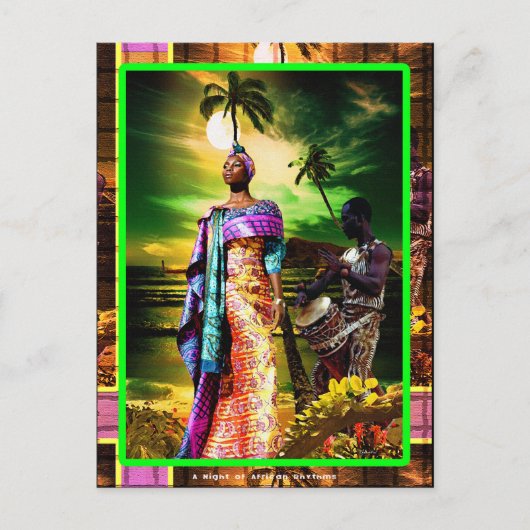 Een nacht van Afrikaans ritme Briefkaart (Voorkant)