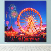 Een nacht van feestelijk licht ontwerp canvas afdruk (Insitu (Houten vloer))