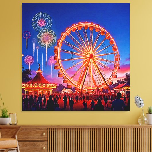 Een nacht van feestelijk licht ontwerp canvas afdruk (Insitu (Woonkamer))