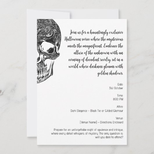 Een nacht van griezelige elegantie en luxe Hallowe Kaart (Achterkant)