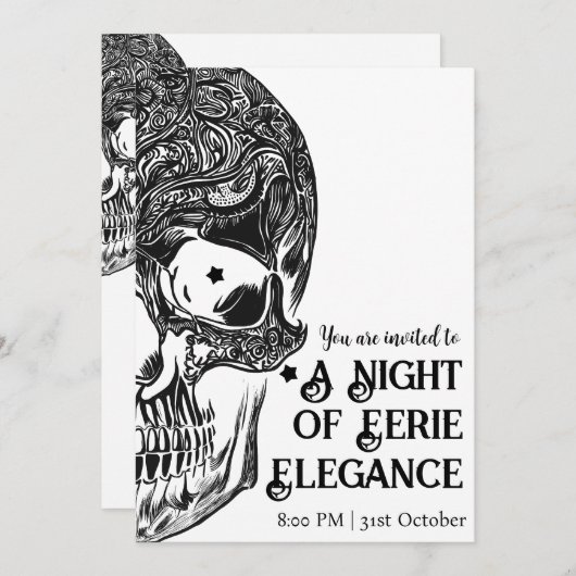 Een nacht van griezelige elegantie en luxe Hallowe Kaart (Voorkant / Achterkant)