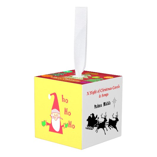 Een nacht van kerstliederen en kerstliederen Hakun Kubus Ornament (Voorkant hoekig)