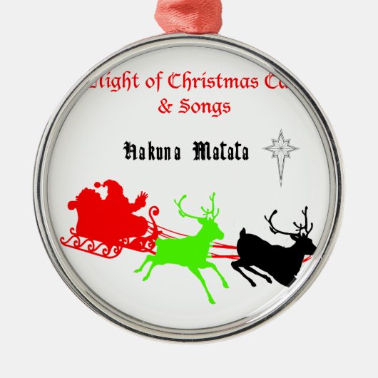 Een nacht van kerstliederen en kerstliederen Hakun Metalen Ornament (Voorkant)