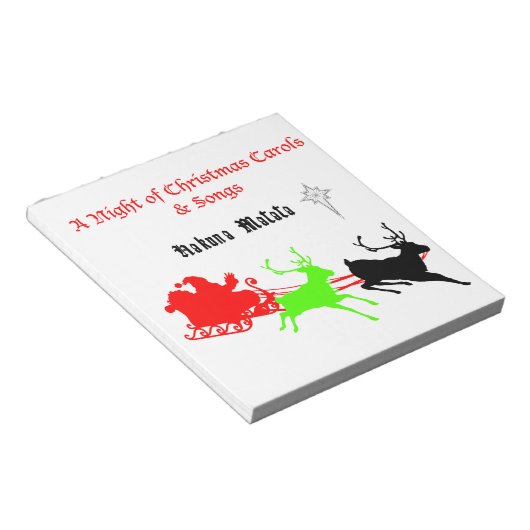 Een nacht van kerstliederen en kerstliederen Hakun Notitieblok (Schuin)