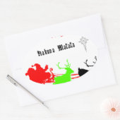 Een nacht van kerstliederen en kerstliederen Hakun Ovale Sticker (Envelop)