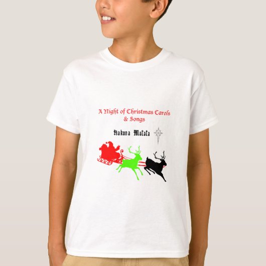 Een nacht van kerstliederen en kerstliederen Hakun T-shirt (Voorkant)