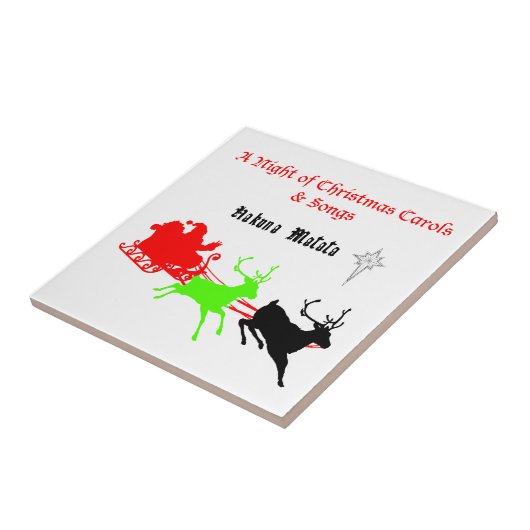 Een nacht van kerstliederen en kerstliederen Hakun Tegeltje (Zijkant)