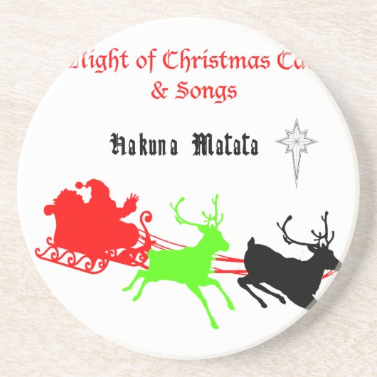 Een nacht van kerstliederen en kerstliederen Hakun Zandsteen Onderzetter (Voorkant)