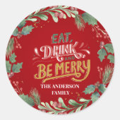 Een nacht van vreugde: Corporate Christmas Bash Ronde Sticker (Voorkant)