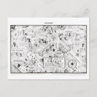 Een nachtclubkaart van Harlem, 1933 Briefkaart