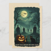 Een nachtelijk rendez-vous aan het einde van de we feestdagenkaart (Voorkant / Achterkant)