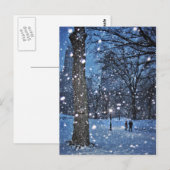 Een nachtelijke wandeling door wintersneeuw briefkaart (Voorkant / Achterkant)