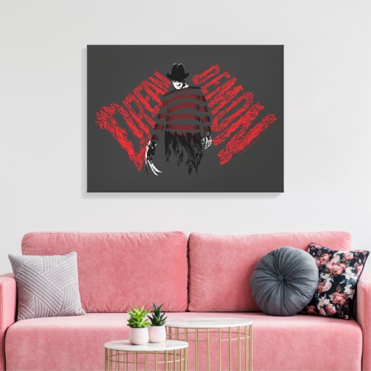 Een nachtmerrie op Elm Street | Dream Demon Freddy Canvas Afdruk (Insitu (Woonkamer))