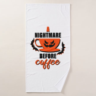 Een nachtmerrie voor de koffie - Halloween Badhanddoek