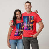 Een nachtstad t-shirt (Unisex)