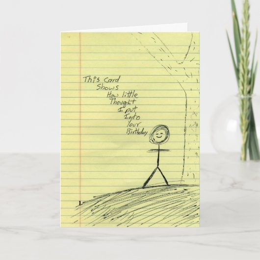 Een nadenkende Kaart van de Verjaardag (Voorkant)