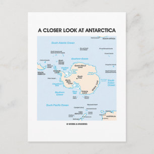Een nadere blik op Antarctica (Kaart van Antarctic Briefkaart