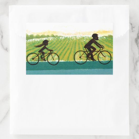 Een namiddagride rechthoekige sticker (Tas)