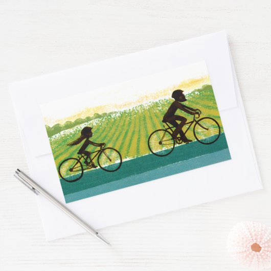 Een namiddagride rechthoekige sticker (Envelop)