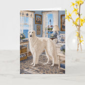 Een Nantucket Borzoi Kaart (Gele Bloem)