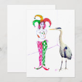 Een nar en een blauwe reiger kaart (Voorkant / Achterkant)