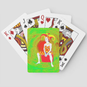 Een nar koningin pokerkaarten