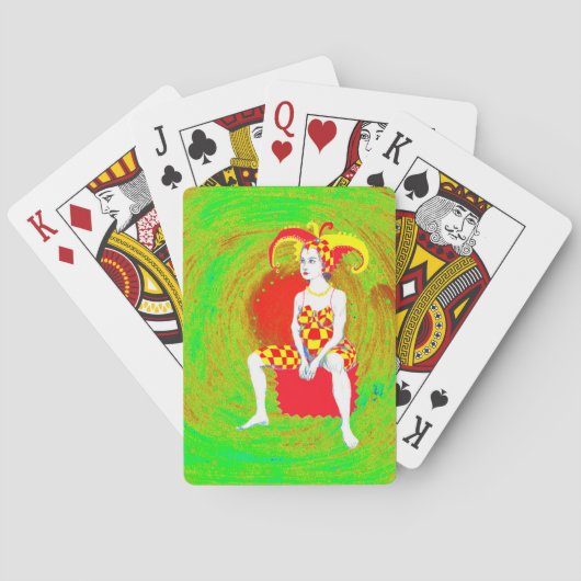 Een nar koningin pokerkaarten (Achterkant)