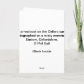 Een narrowboat op het het kanaalWenskaart van Kaart (Achterkant)