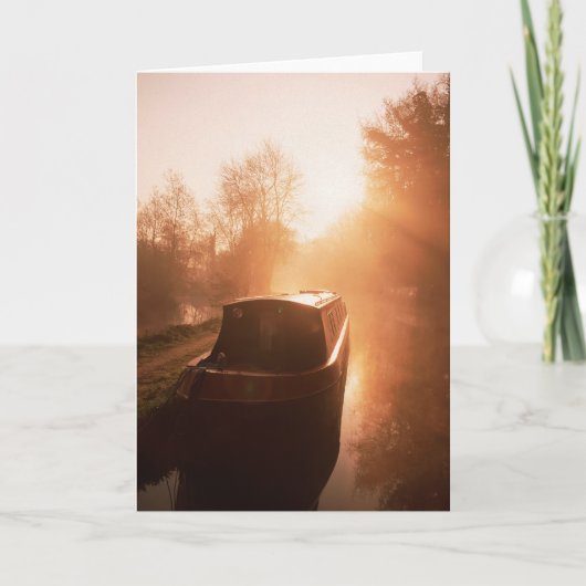 Een narrowboat op het het kanaalWenskaart van Kaart (Voorkant)