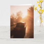 Een narrowboat op het het kanaalWenskaart van Kaart (Gele Bloem)