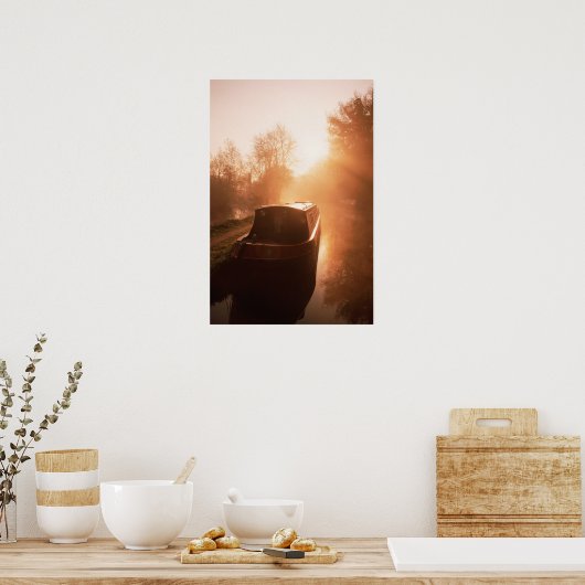 Een Narrowboot op het Oxford Canal Poster. Poster (Keuken)