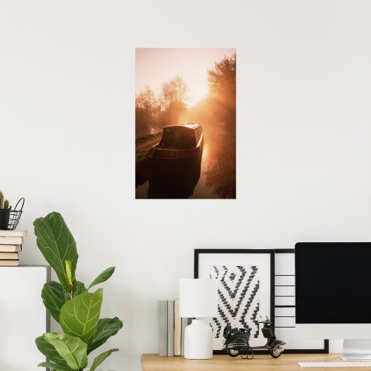 Een Narrowboot op het Oxford Canal Poster. Poster (Thuiskantoor)